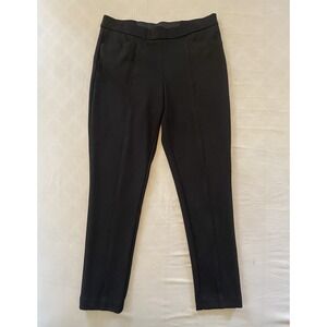 Anne Klein Black Knit Skinny Dress Pants Pull-On Stretch Slim Fit 25" Size S